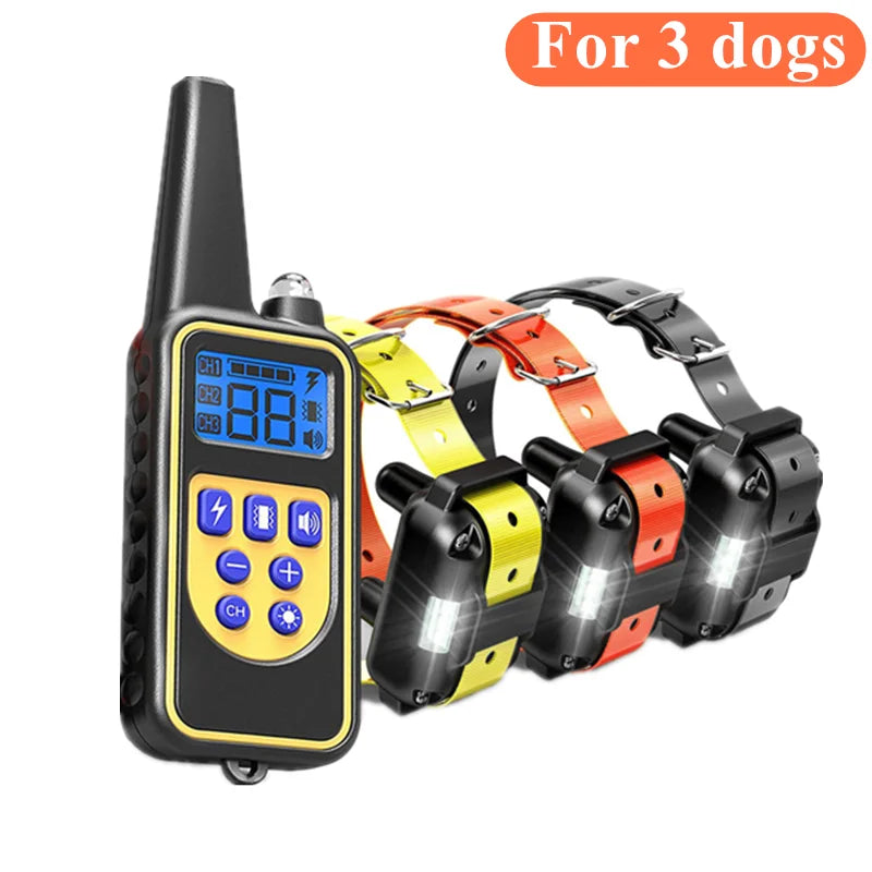 Rechargeable Waterproof Dog Training Collar with Remote