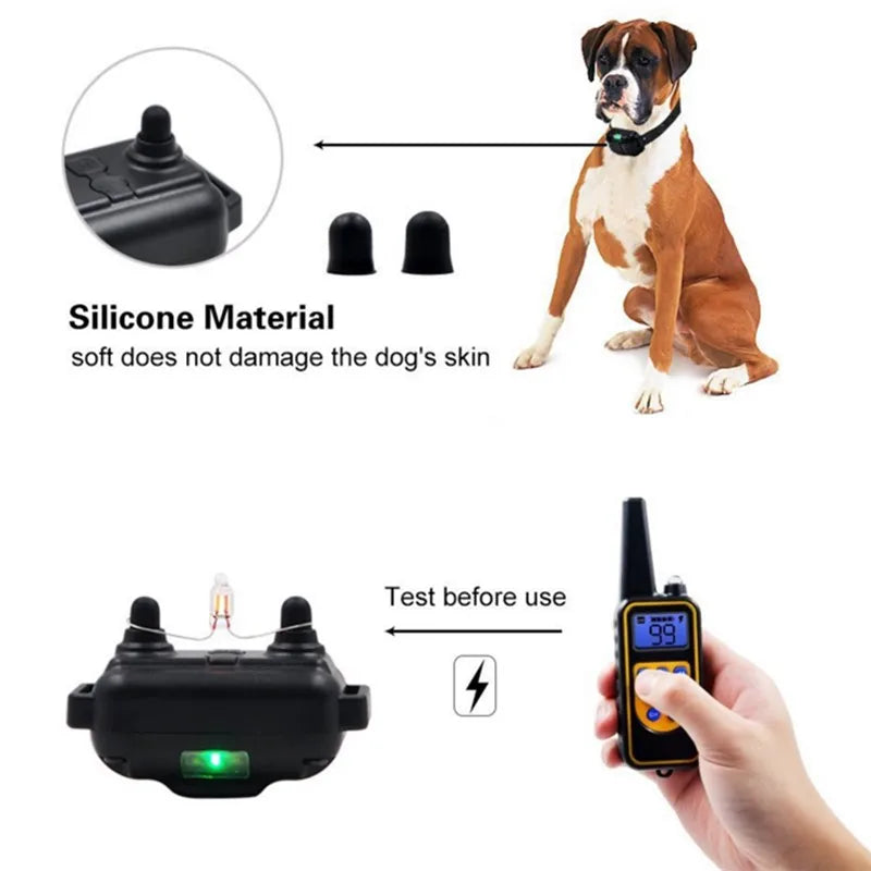 Rechargeable Waterproof Dog Training Collar with Remote