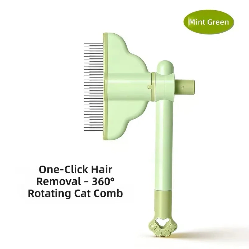 Self-Cleaning Pet Grooming Brush – One-Button Hair Remover