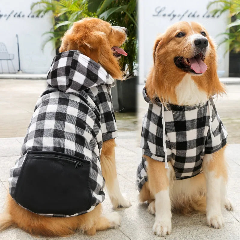 Reversible Plaid Winter Dog Coat