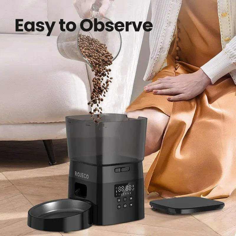 ROJECO Automatic Pet Feeder – Button Control
