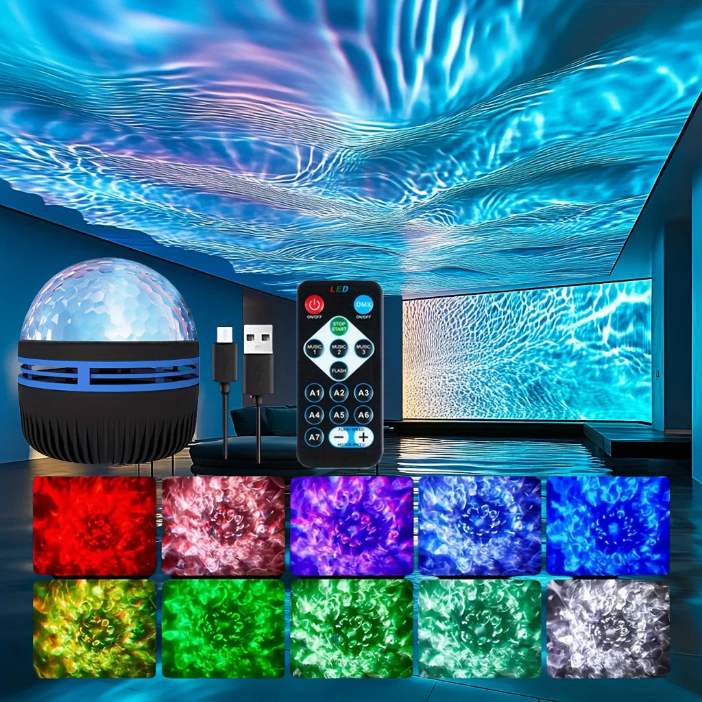 LED Starry Sky Galaxy Projector Aurora & Ocean  Night Light