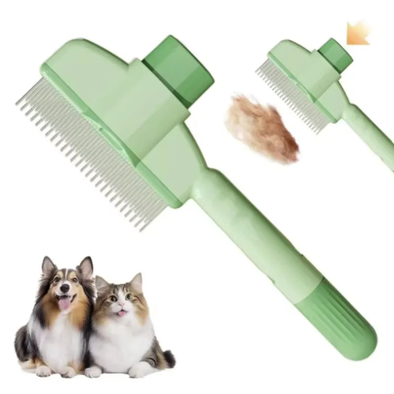 Self-Cleaning Pet Grooming Brush – One-Button Hair Remover