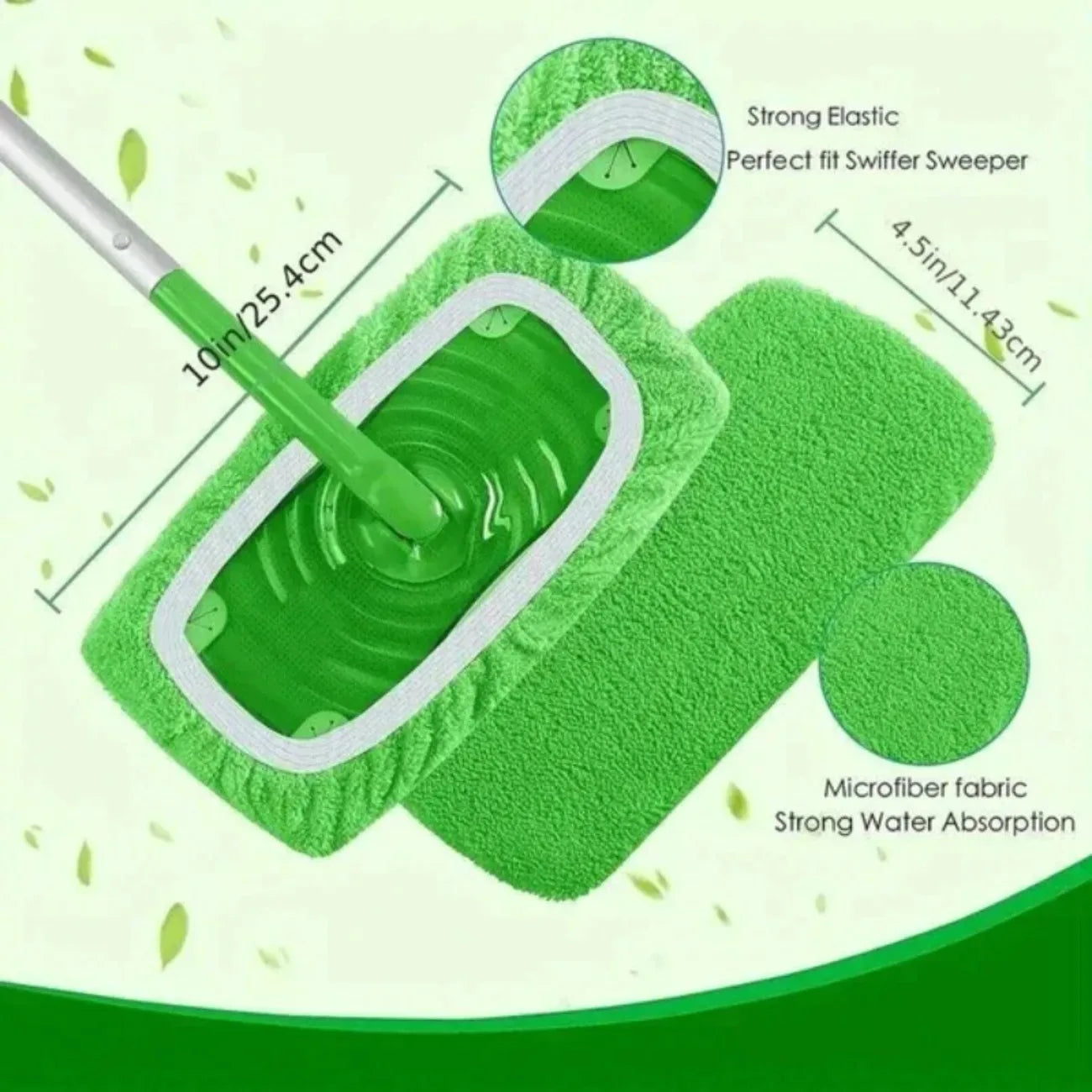 Eco-Friendly Reusable Flat Mop Pads – 6 Pack
