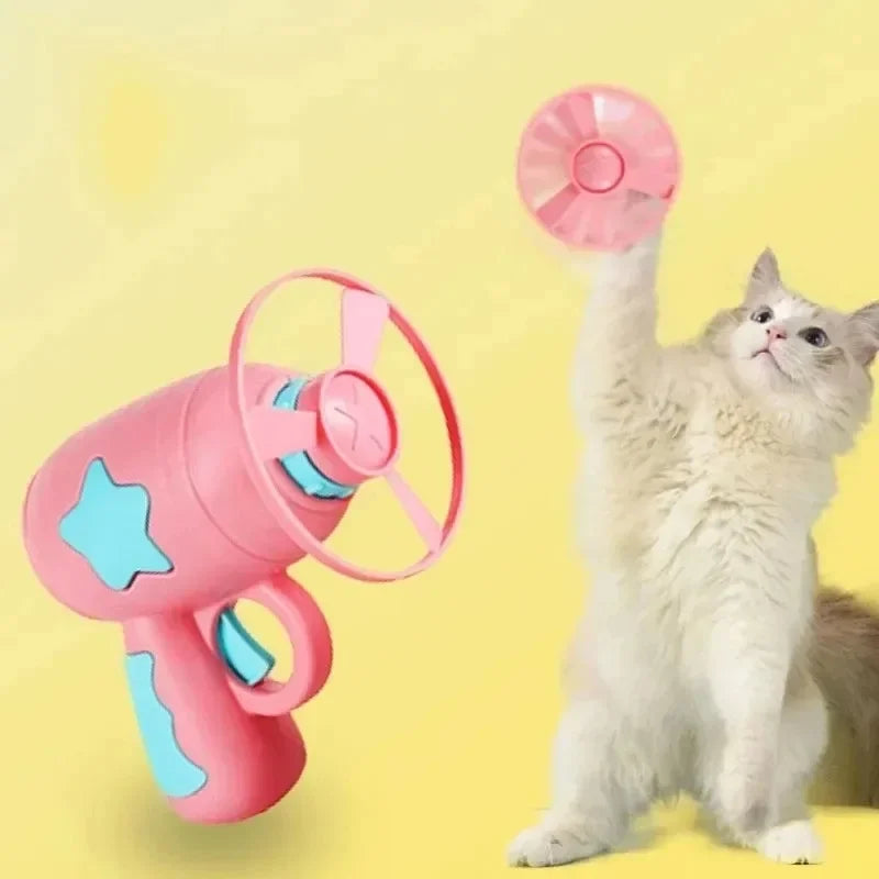 Interactive Flying Disc Cat Toy Launcher