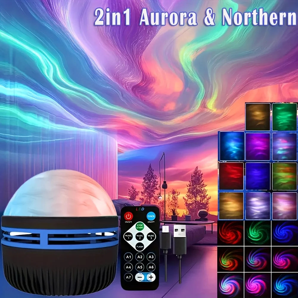 LED Starry Sky Galaxy Projector Aurora & Ocean  Night Light