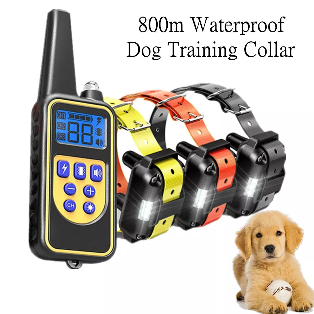 Rechargeable Waterproof Dog Training Collar with Remote