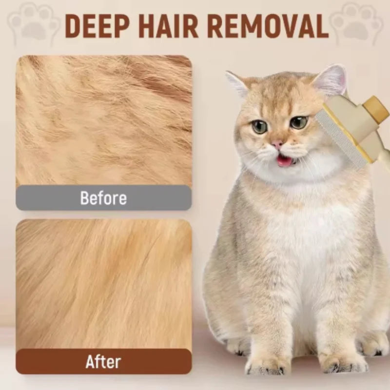 Self-Cleaning Pet Grooming Brush – One-Button Hair Remover
