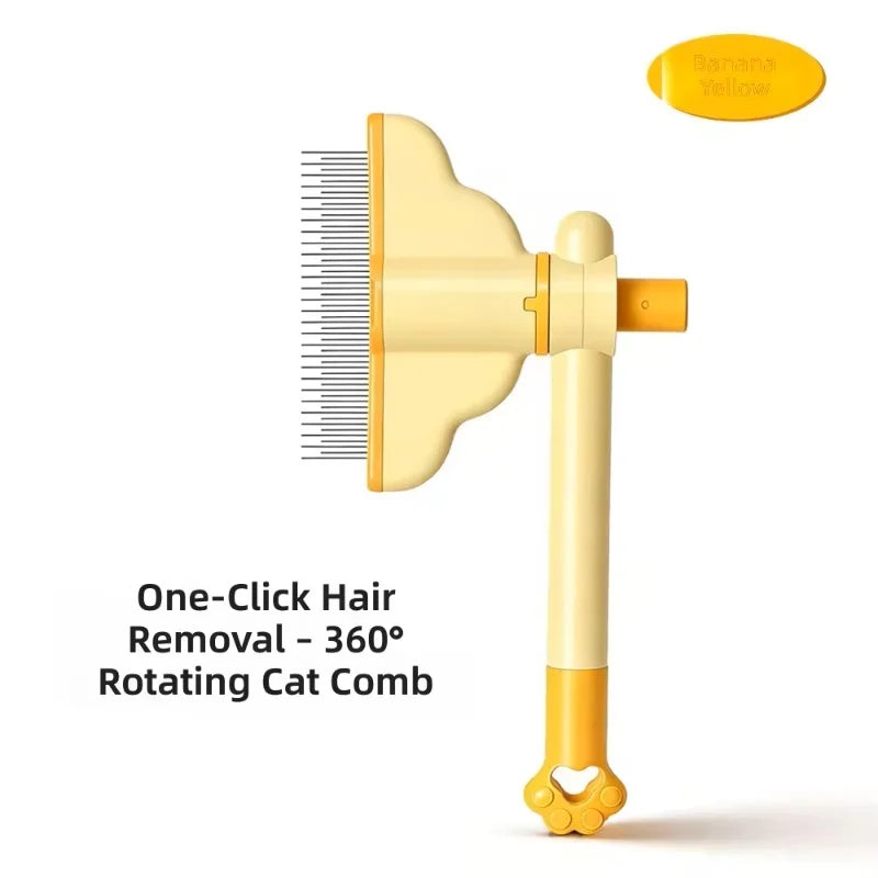 Self-Cleaning Pet Grooming Brush – One-Button Hair Remover
