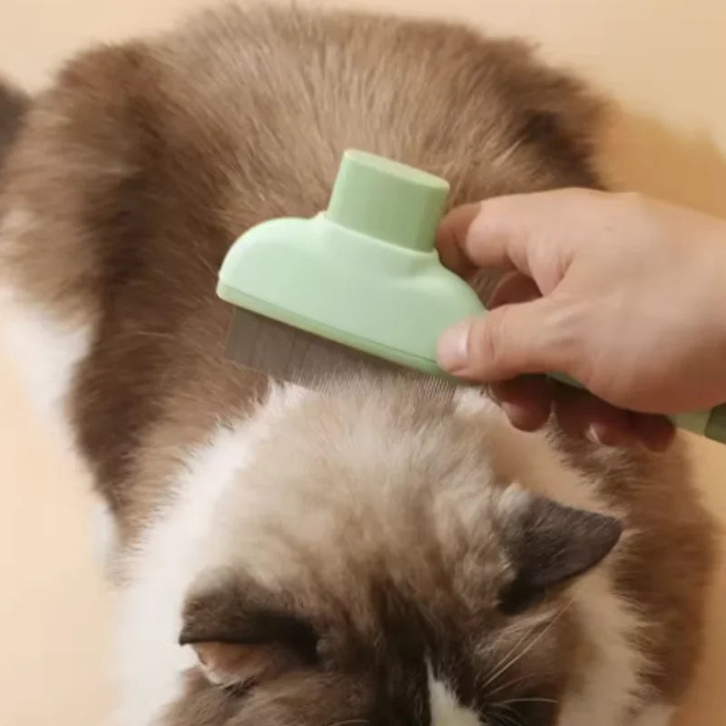Self-Cleaning Pet Grooming Brush – One-Button Hair Remover