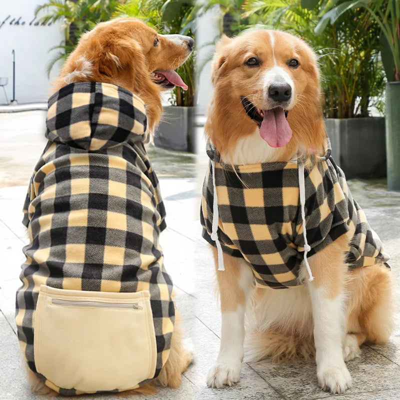 Reversible Plaid Winter Dog Coat
