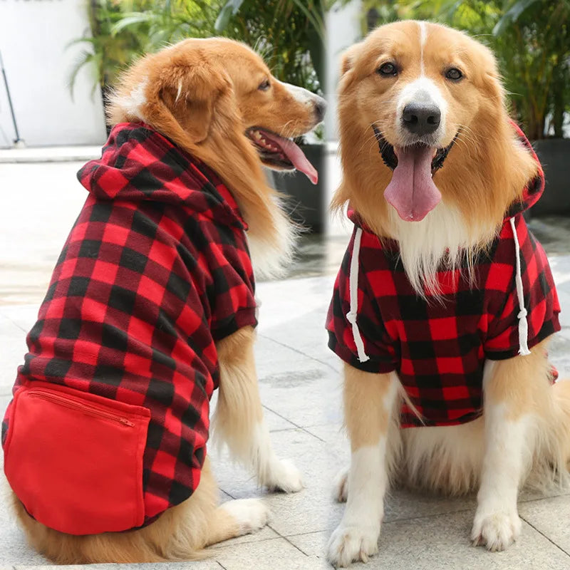 Reversible Plaid Winter Dog Coat