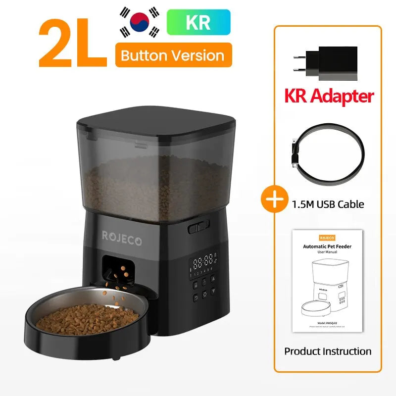 ROJECO Automatic Pet Feeder – Button Control