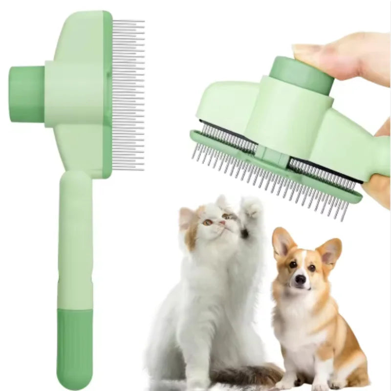 Self-Cleaning Pet Grooming Brush – One-Button Hair Remover
