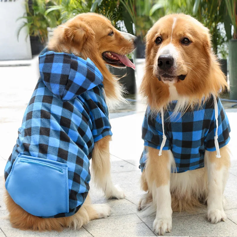 Reversible Plaid Winter Dog Coat