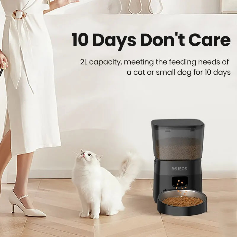 ROJECO Automatic Pet Feeder – Button Control
