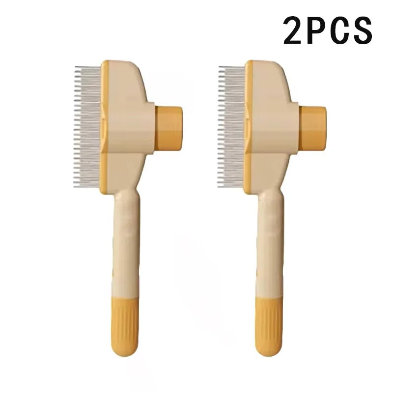 Self-Cleaning Pet Grooming Brush – One-Button Hair Remover