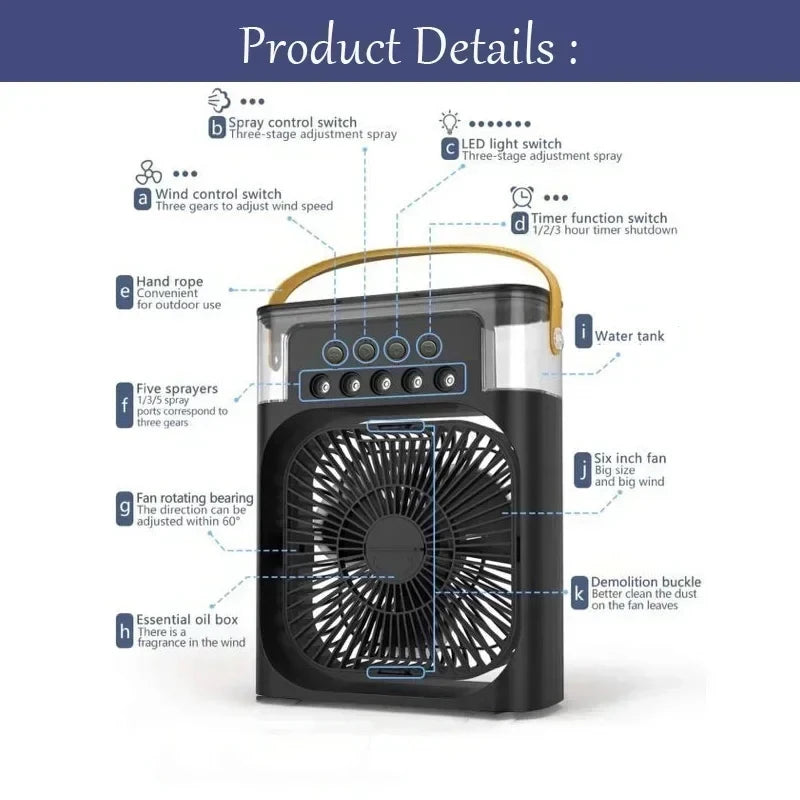 3-in-1 Portable Mini Air Cooler & Humidifier
