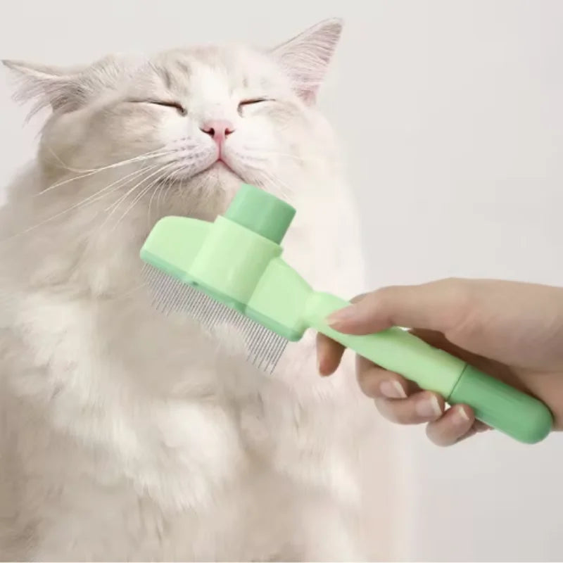 Self-Cleaning Pet Grooming Brush – One-Button Hair Remover