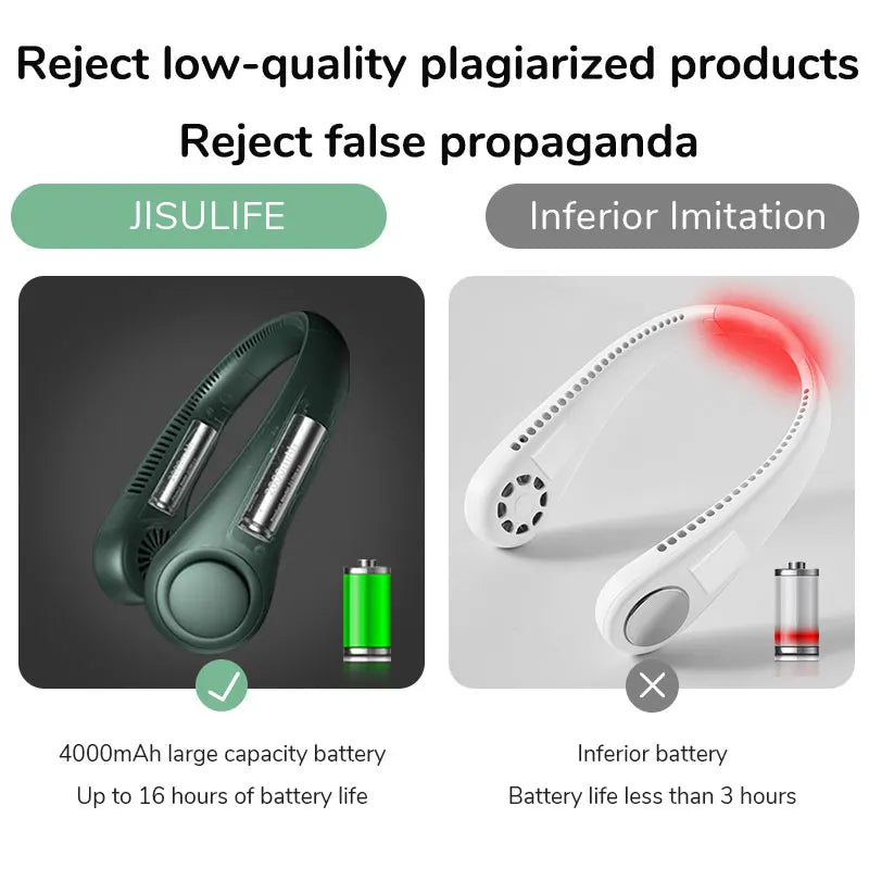 JISULIFE Portable Bladeless Neck Fan