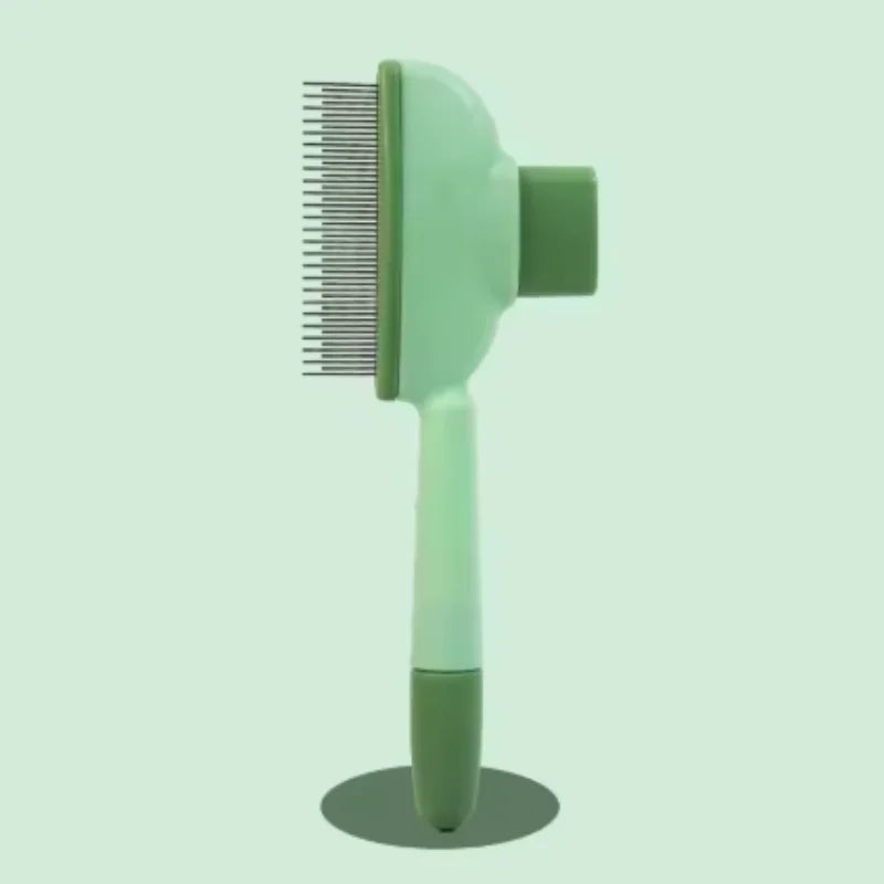 Self-Cleaning Pet Grooming Brush – One-Button Hair Remover