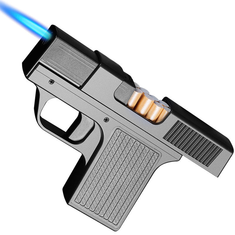 Gun Shaped Windproof Lighter Cigarette Case