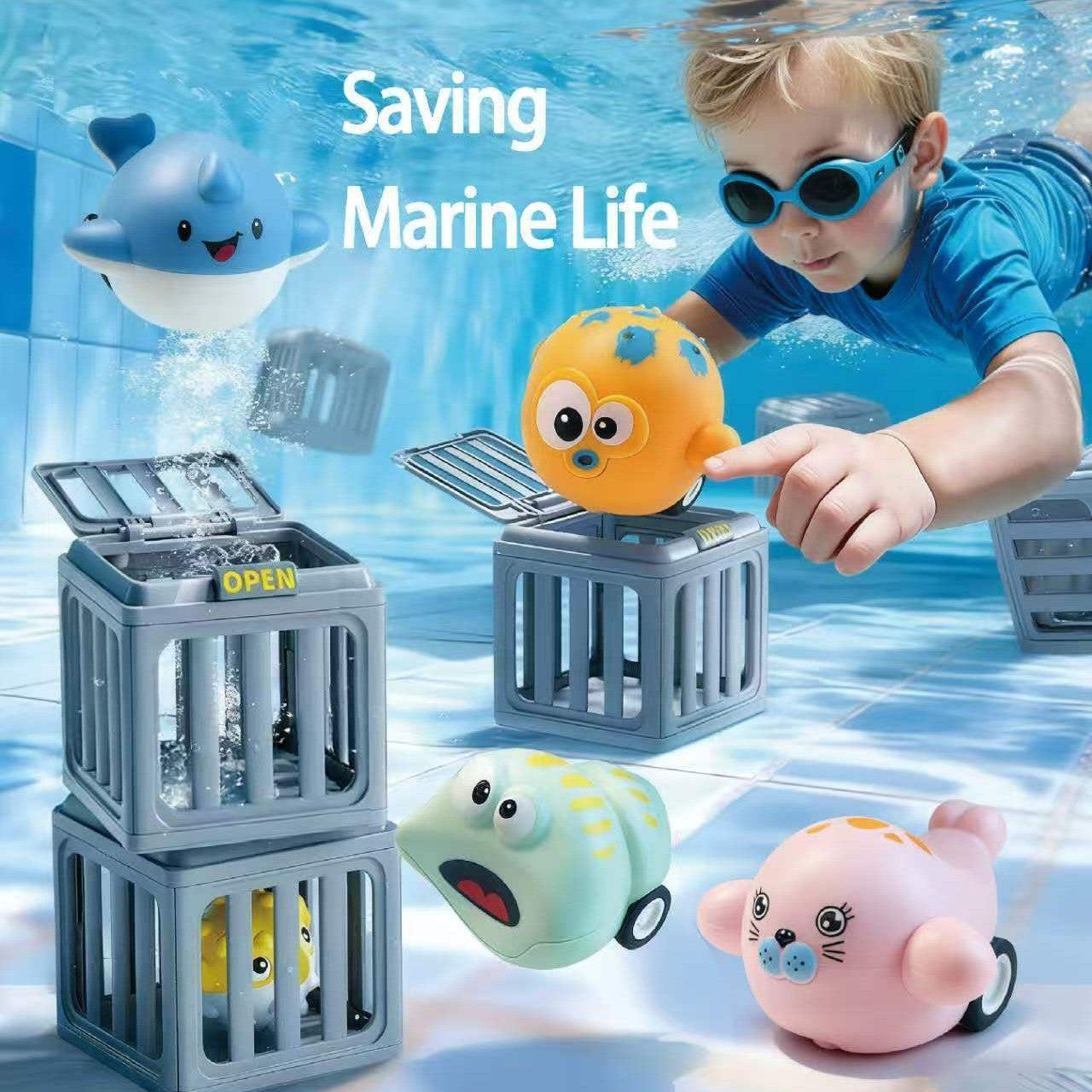 Children's Pool Diving Ocean Cage Toys